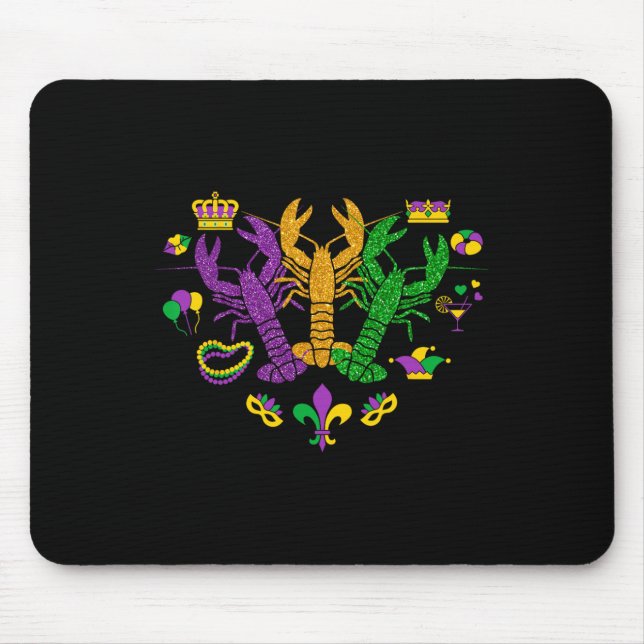 Mardi Gras Crawfish Happy Mardi Gras 2025 Matching Mouse Pad (Front)