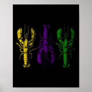 Mardi Gras Crawfish Happy Mardi Gras Matching Part Poster