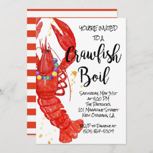 Mardi Gras Crawfish Invitation à ébullition