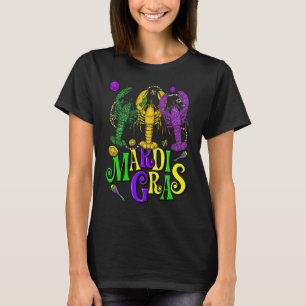 Mardi Gras Crawfish Jester Beads Mardi Gras Party T-Shirt