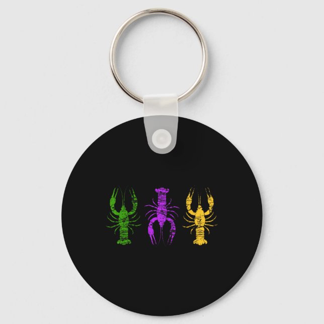 Mardi Gras Crawfish Jester Hat Bead Tee New Orlean Keychain (Front)