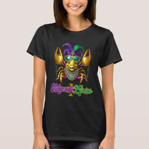 Mardi Gras Crawfish Party Costume Mask Feathers Be T-Shirt