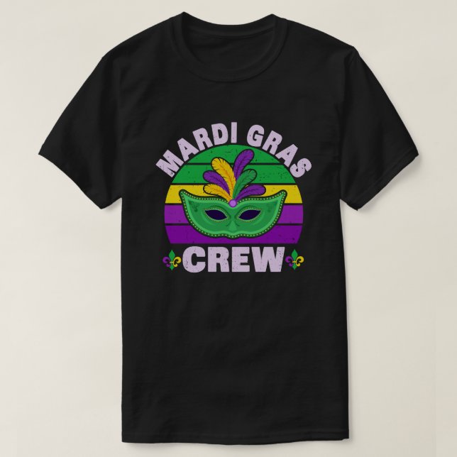 Mardi Gras Crew unique New Orleans Parade costume T-Shirt (Design Front)