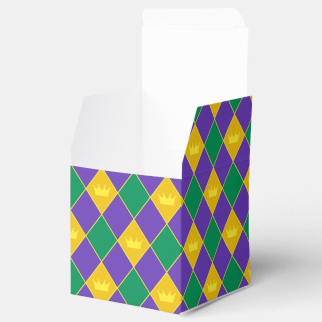 Mardi Gras Crown Pattern Favor Box (Opened)