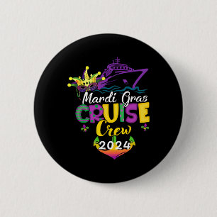 Mardi Gras Cruise 2024 Ship Family Matching Trip N 2 Inch Round Button