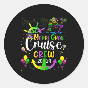 Mardi Gras Cruise 2024 Ship Family Matching Trip N Classic Round Sticker
