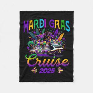 Mardi Gras Cruise Crew 2025 Family Matching Trip V Fleece Blanket