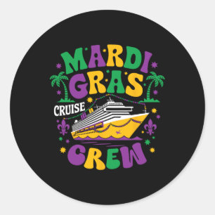 Mardi Gras Cruise Crew 2025 Trip Family Matching C Classic Round Sticker