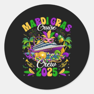 Mardi Gras Cruise Crew 2025 Trip New Orleans Famil Classic Round Sticker