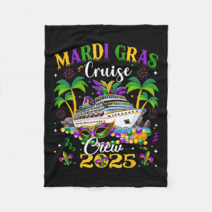 Mardi Gras Cruise Crew 2025 Trip New Orleans Famil Fleece Blanket