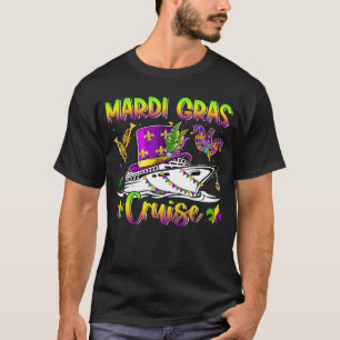 Mardi Gras Cruise Crew Cruising Mask  Festival Par T-Shirt