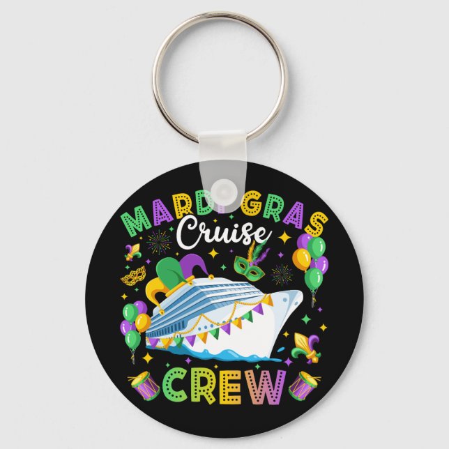 Mardi Gras Cruise Crew Matching Keychain (Front)
