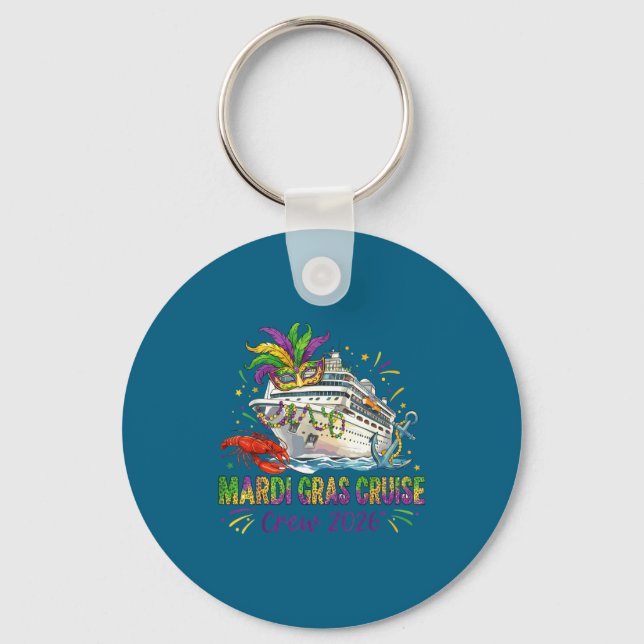 Mardi Gras Cruise Crew Trip Keychain (Front)