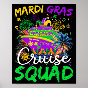 Mardi Gras Cruise Squad 2025 Matching Mardi Gras Poster