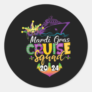 Mardi Gras Cruise Squad Classic Round Sticker