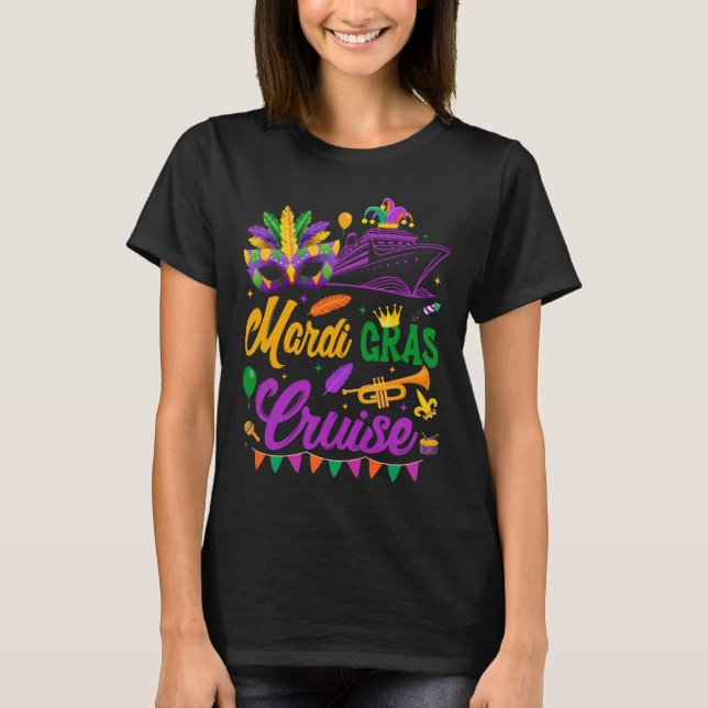 Mardi Gras Cruise Squad Family Matching T-Shirt (Front)