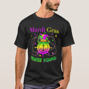Mardi Gras Cruise Squad Funny Mask Cruise Ship Par T-Shirt