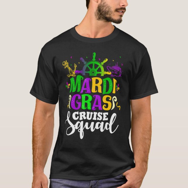 Mardi Gras Cruise Squad Funny Matching Group Famil T-Shirt (Front)