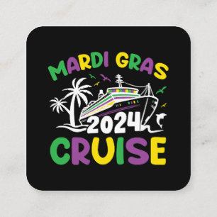 Mardi Gras Cruise Squad Square Business Card