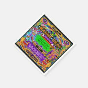Mardi Gras Customized Cocktail Napkins