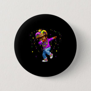 Mardi Gras Dabbing Boy Funny Jester Hat Kid New Or 2 Inch Round Button