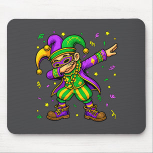 Mardi Gras Dabbing Boy Funny Jester Hat Kid New Or Mouse Pad
