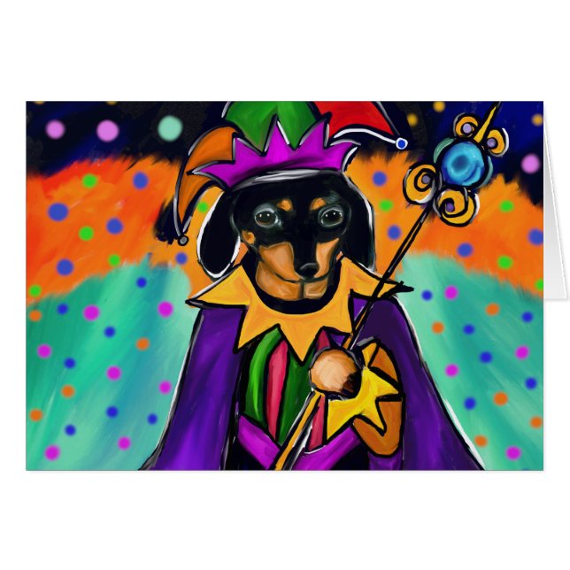 MARDI GRAS DACHSHUND (Front Horizontal)