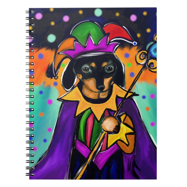 MARDI GRAS DACHSHUND NOTEBOOK (Front)