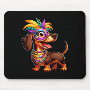Mardi Gras Dachshund Wearing Mardi Gras Costume Be Mouse Pad