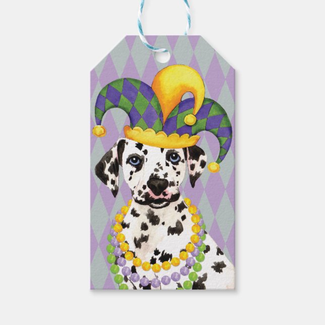 Mardi Gras Dalmatian Gift Tags (Front)