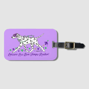 Mardi Gras Dalmatian Luggage Tag