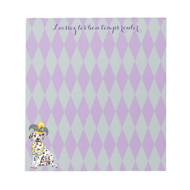 Mardi Gras Dalmatian Notepad (Front)