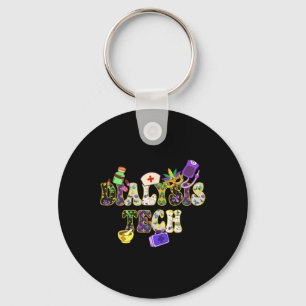 Mardi Gras Day Dialysis Tech New Orleans Festival  Keychain