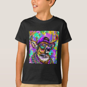 Mardi Gras Deer Buck Hunting New Orleans Camo Men  T-Shirt
