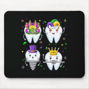 Mardi Gras Dental Squad Group Matching Mardi Gras Mouse Pad