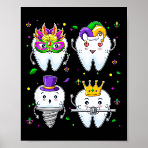 Mardi Gras Dental Squad Group Matching Mardi Gras Poster