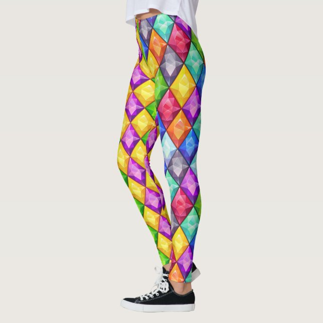 Mardi Gras Diamants Deux Tons Pop Leggings mode (Gauche)