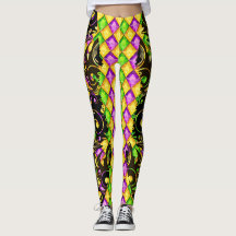 Mardi Gras Diamonds Pop Fashion Leggings