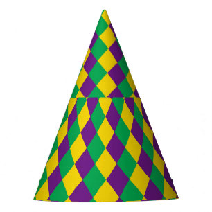 Mardi Gras Diamonds: Vibrant Festive Pattern Party Hat