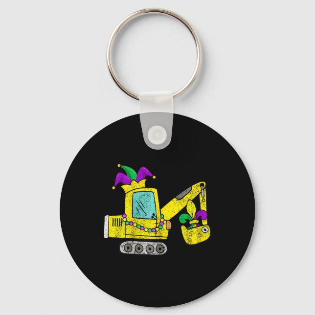 Mardi Gras Digger Crane With Jester Hat For Kids A Keychain (Front)