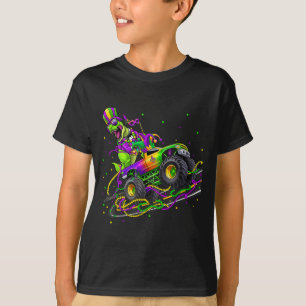 Mardi Gras Dinosaur Monster Truck Funny Men Boy Ki T-Shirt