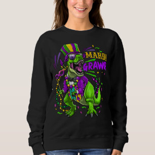 Mardi Gras Dinosaur T Rex Funny Mardi Grawr Boys K Sweatshirt