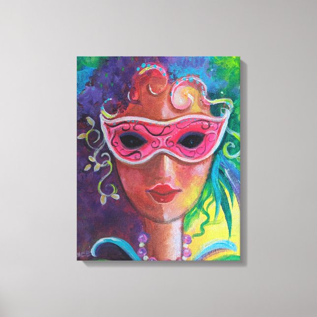 Mardi Gras Diva Canvas Print (Front)