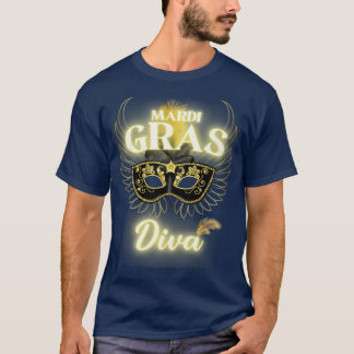 Mardi Gras Diva Masquerade Bead Parade Women Men K T-Shirt