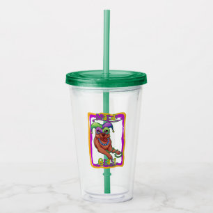 Mardi Gras Dog Acrylic Tumbler