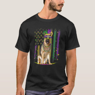 Mardi Gras Dog Carnival German Shepherd Dog Jester T-Shirt