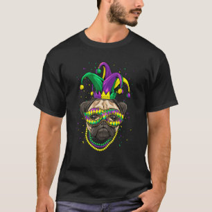 Mardi Gras Dog Carnival Pug Dog Jester Pug  Pug Mo T-Shirt