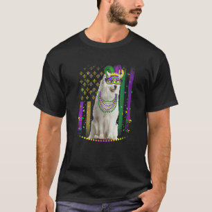Mardi Gras Dog Carnival Samoyed Dog Jester Pet Pup T-Shirt