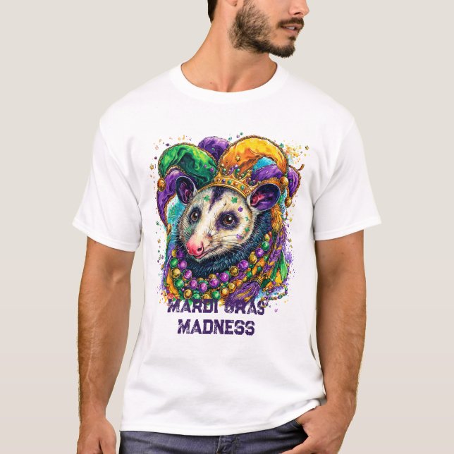 Mardi Gras Dog Jester Madness Couple  T-Shirt (Front)