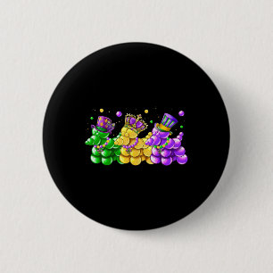 Mardi Gras Dogs Carnival Party Women 2 Inch Round Button